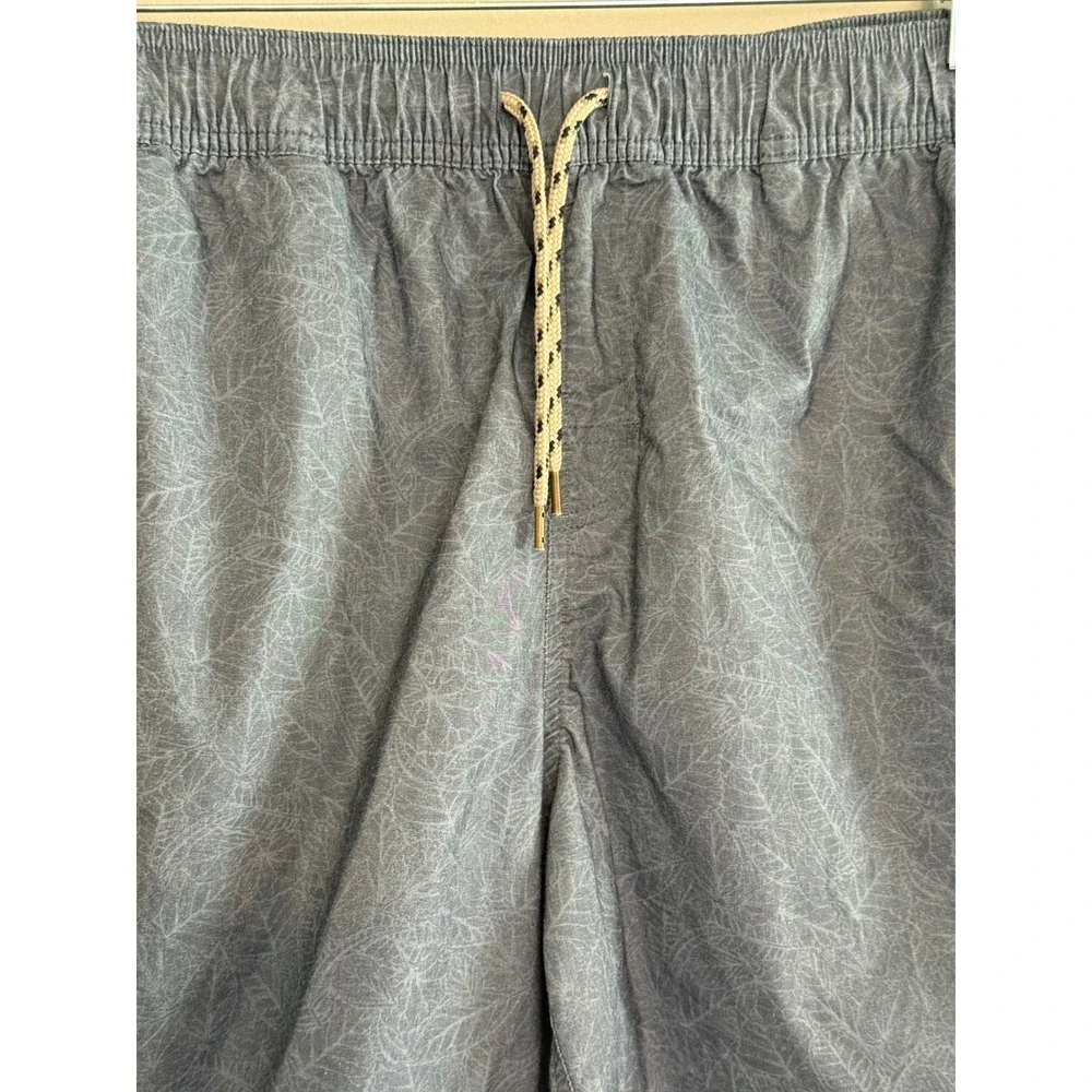 Rails Mens Shorts Large Blue‎ Leaf Print Elastic Waist Swim Trunks Casual